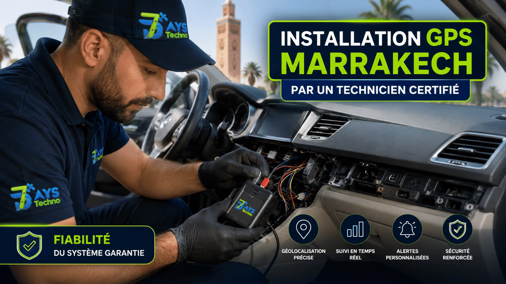 Installation GPS Tracker Marrakech sur vehicule d'entreprise - 7DAYS TECHNO