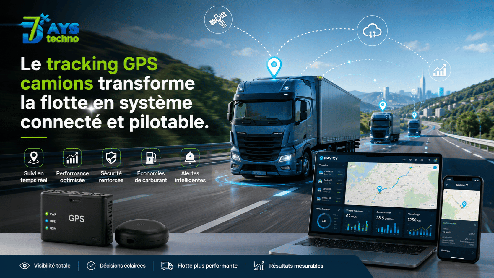 Tracking GPS camions - suivi en temps reel d'une flotte de poids lourds sur plateforme telematique