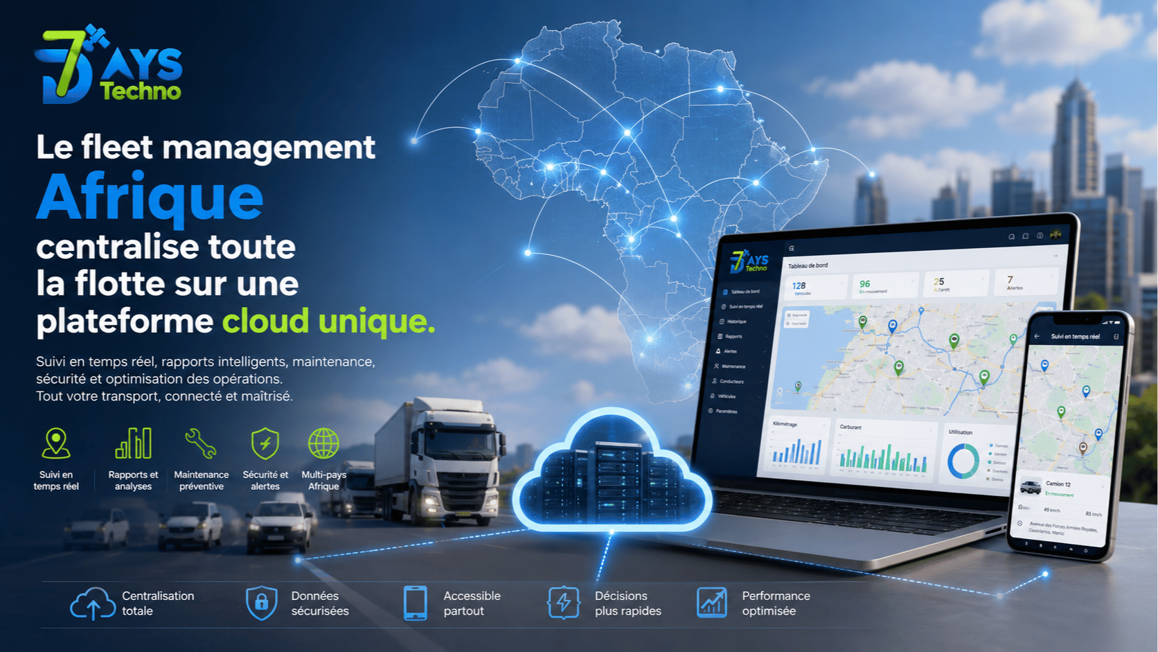 Fleet management Afrique - plateforme GPS Navixy de gestion de flotte en temps reel pour les entreprises africaines