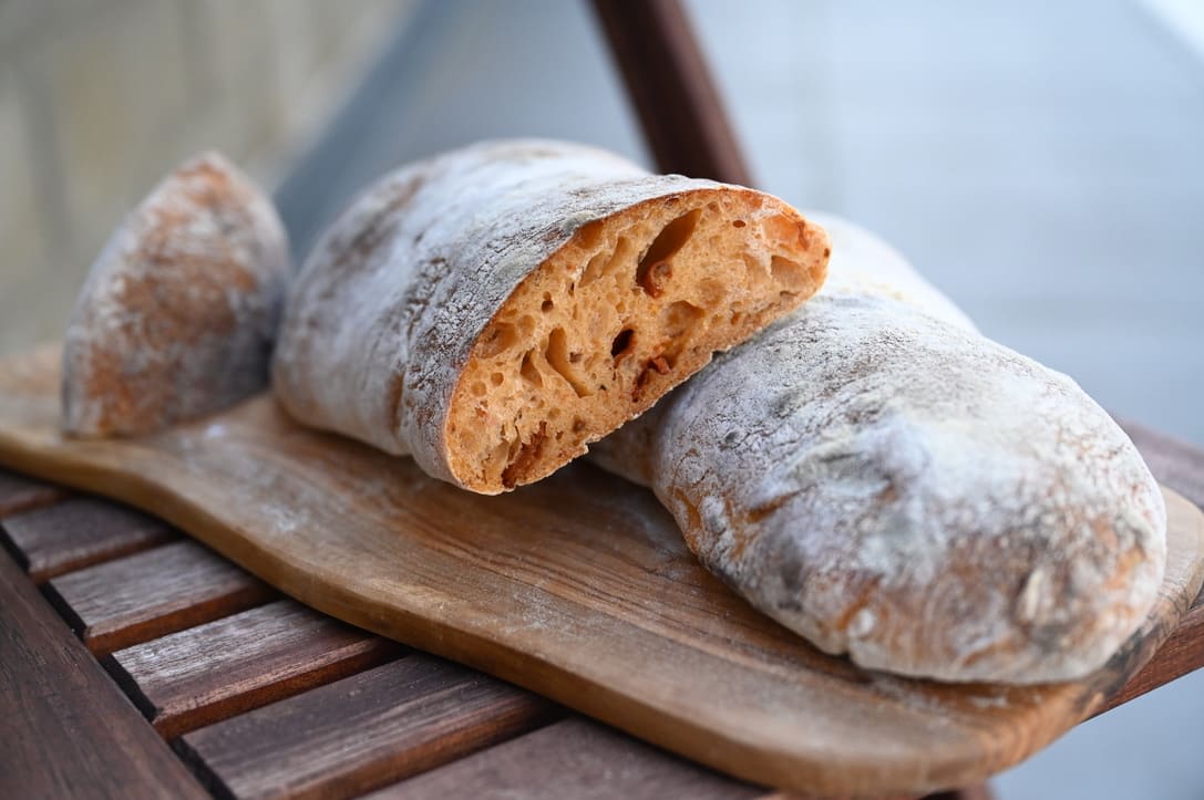 Sundried Tomato Sourdough Ciabatta