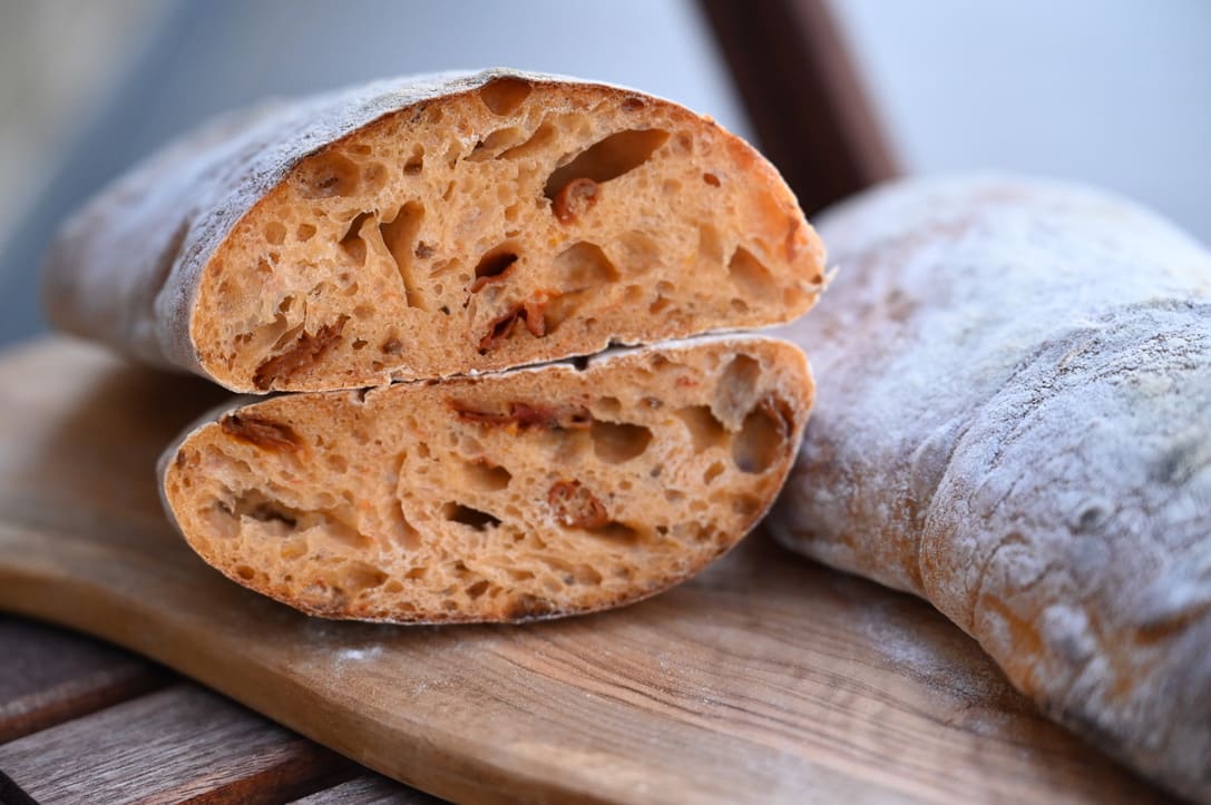 Sundried Tomato Sourdough Ciabatta