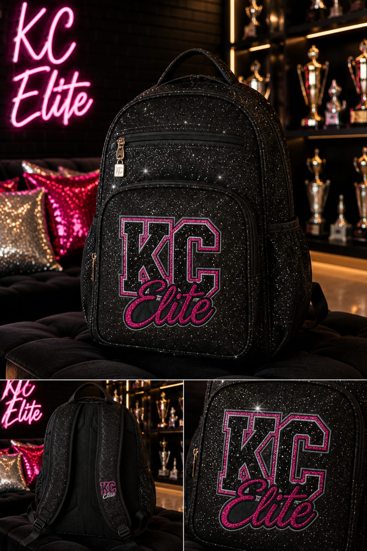 Backpack with Glitter Logo