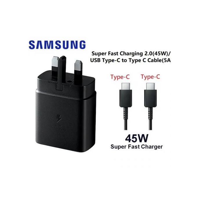 Samsung Galaxy 45W Super Fast Charging Adaptive Type-C For Samsung Galaxy A14 A24 A34 A54 S22 S22 Ul