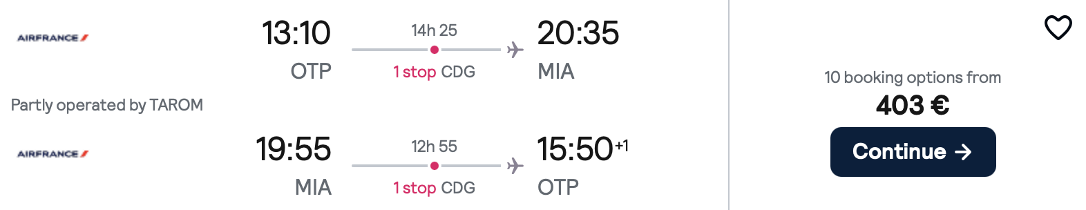 București-Miami: 403€