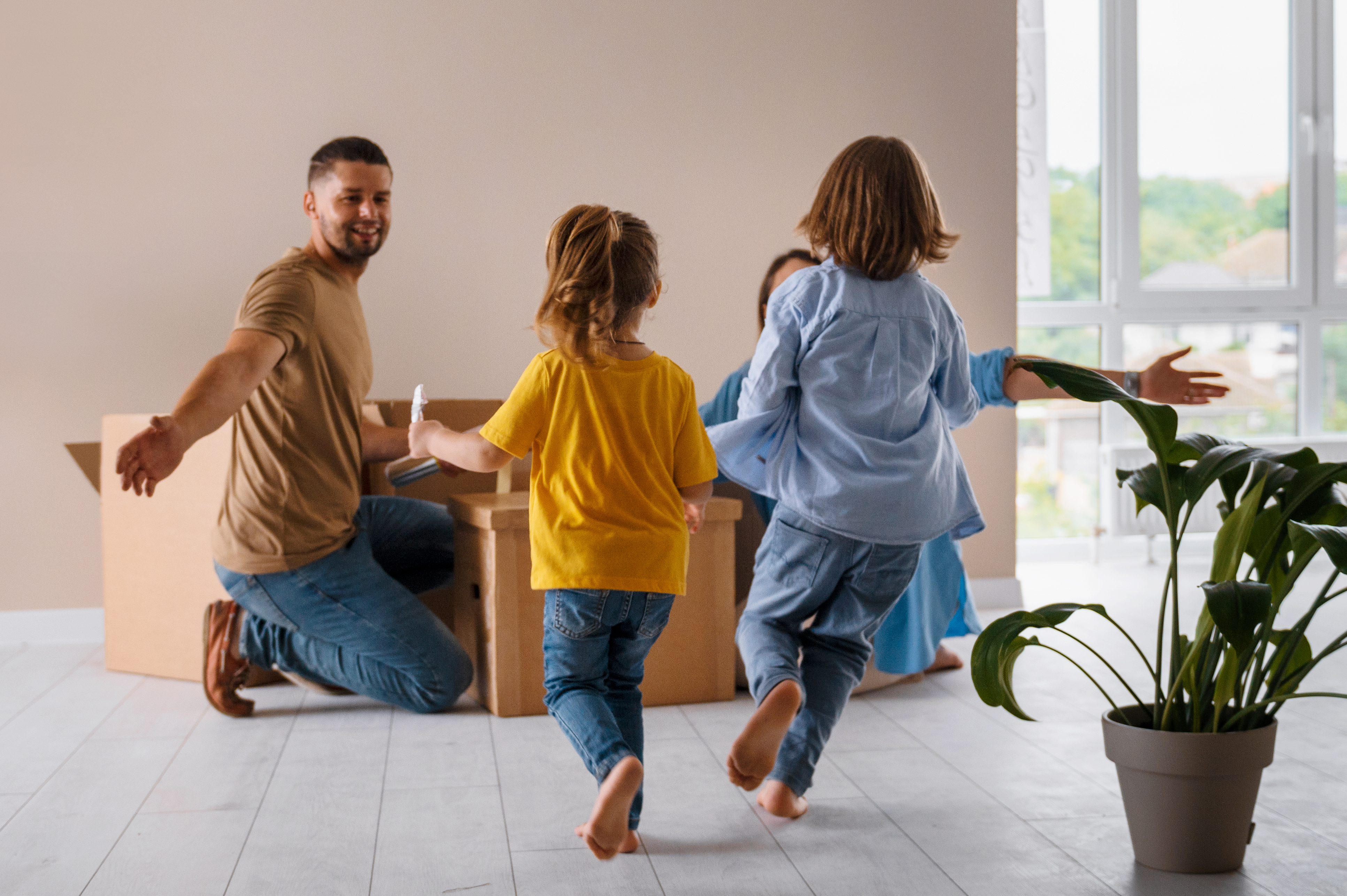 Familia mudando de casa