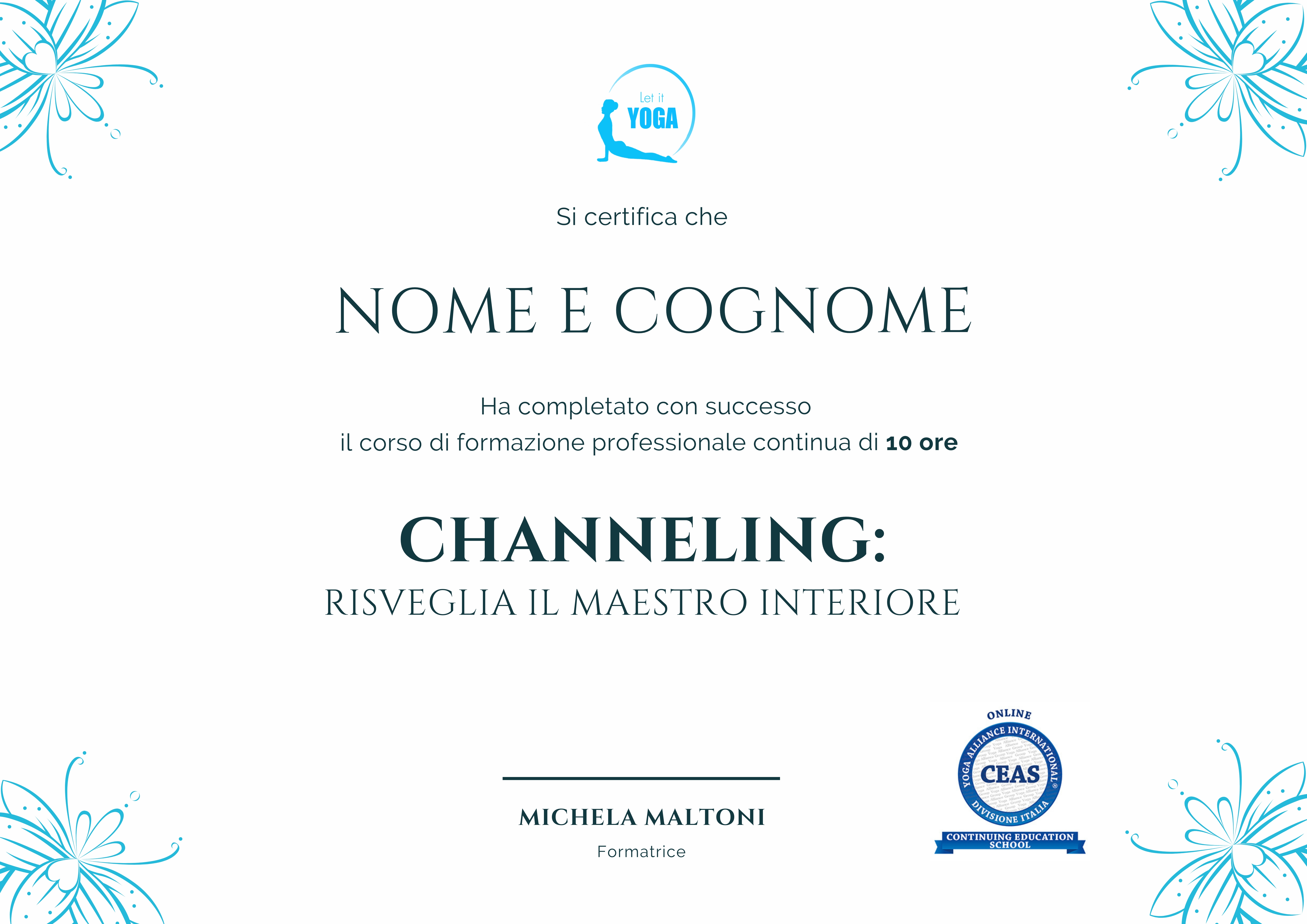 Certificazione del corso Channeling