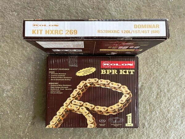 BAJAJ DOMINAR 400 ROLON BRASS CHAIN & SPROCKET KIT