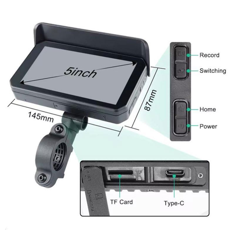 Motorcycle Navigation System | CarPlay Android Auto |Dash Cam | TPMS
