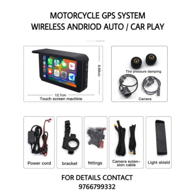 Motorcycle Navigation System | CarPlay Android Auto |Dash Cam | TPMS