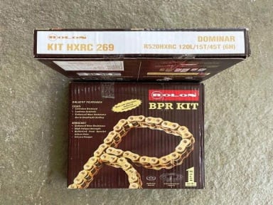 BAJAJ DOMINAR 400 ROLON BRASS CHAIN & SPROCKET KIT