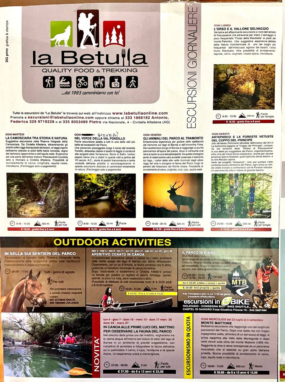 escursioni giornaliere La Betulla