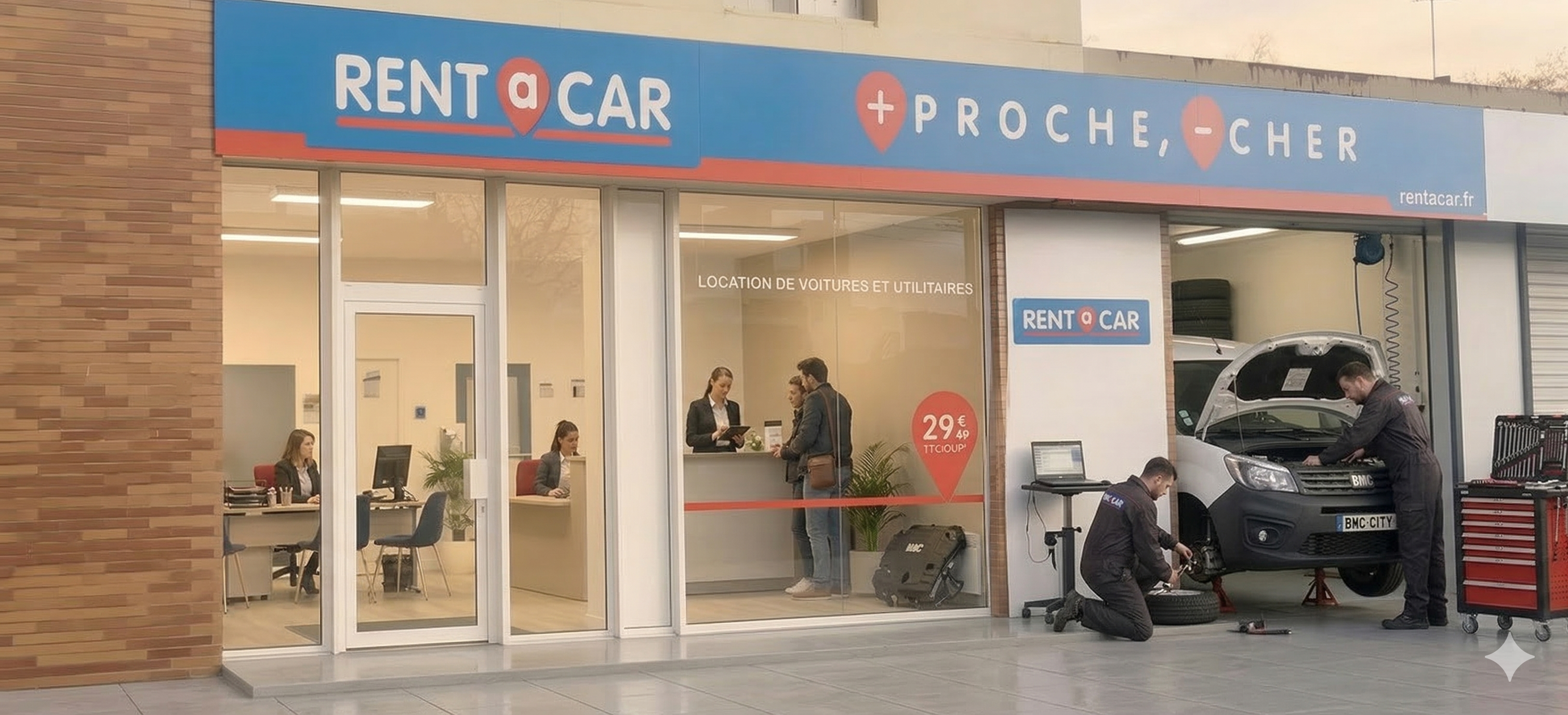 Murs occupés Rent a Car 7,7% Le Mans - Loyer faible - Image 1