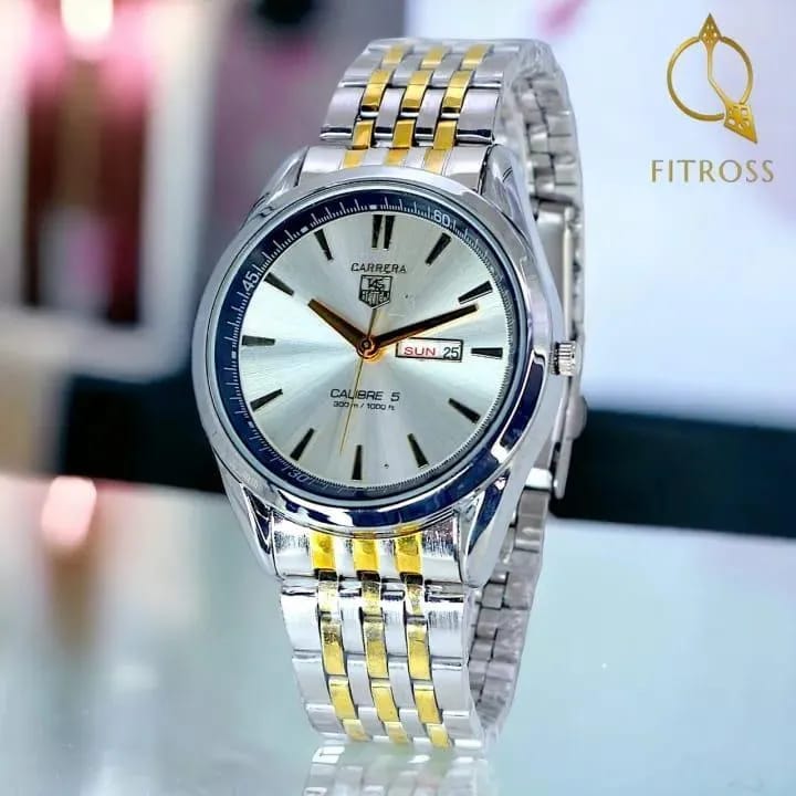 Fittross Day & Date Watch Stainless Steel Gold Plated