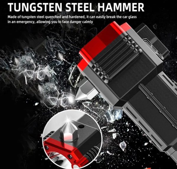High-power Led Torch Light Rechargeable Flashlight And Multifunctional Tactical Hammer &amp; Power Bank To Charge the Phone With Box~ 3000 mAh (random Color)