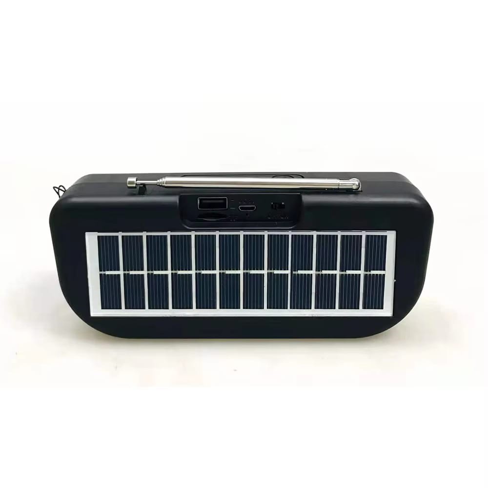 Portable Solar Rechargeable Radio With USB Charging Cable For Outdoor Use