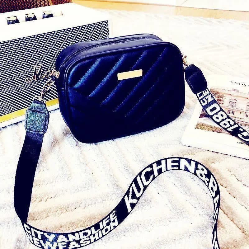 Blue Leather Crossbody Bag for Girls