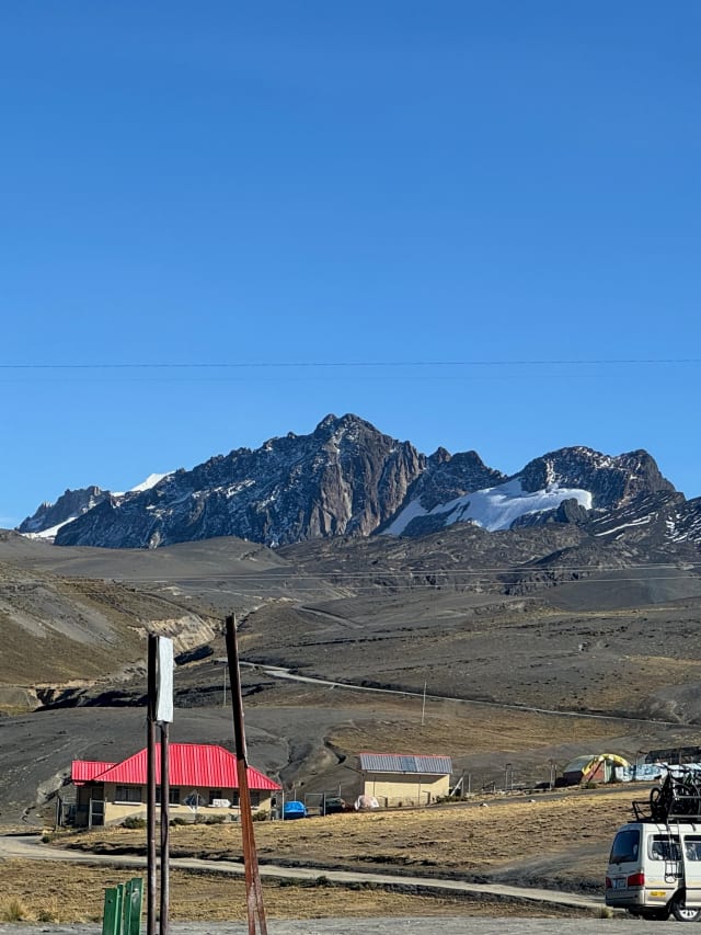 bus with mountain