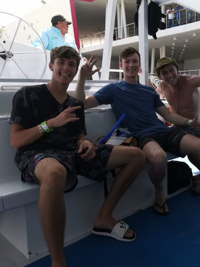 on boat inside