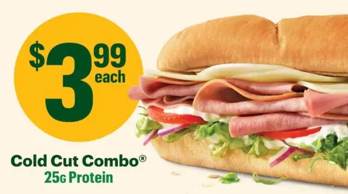 $3.99 6-Inch Sub w/ Drink Purchase