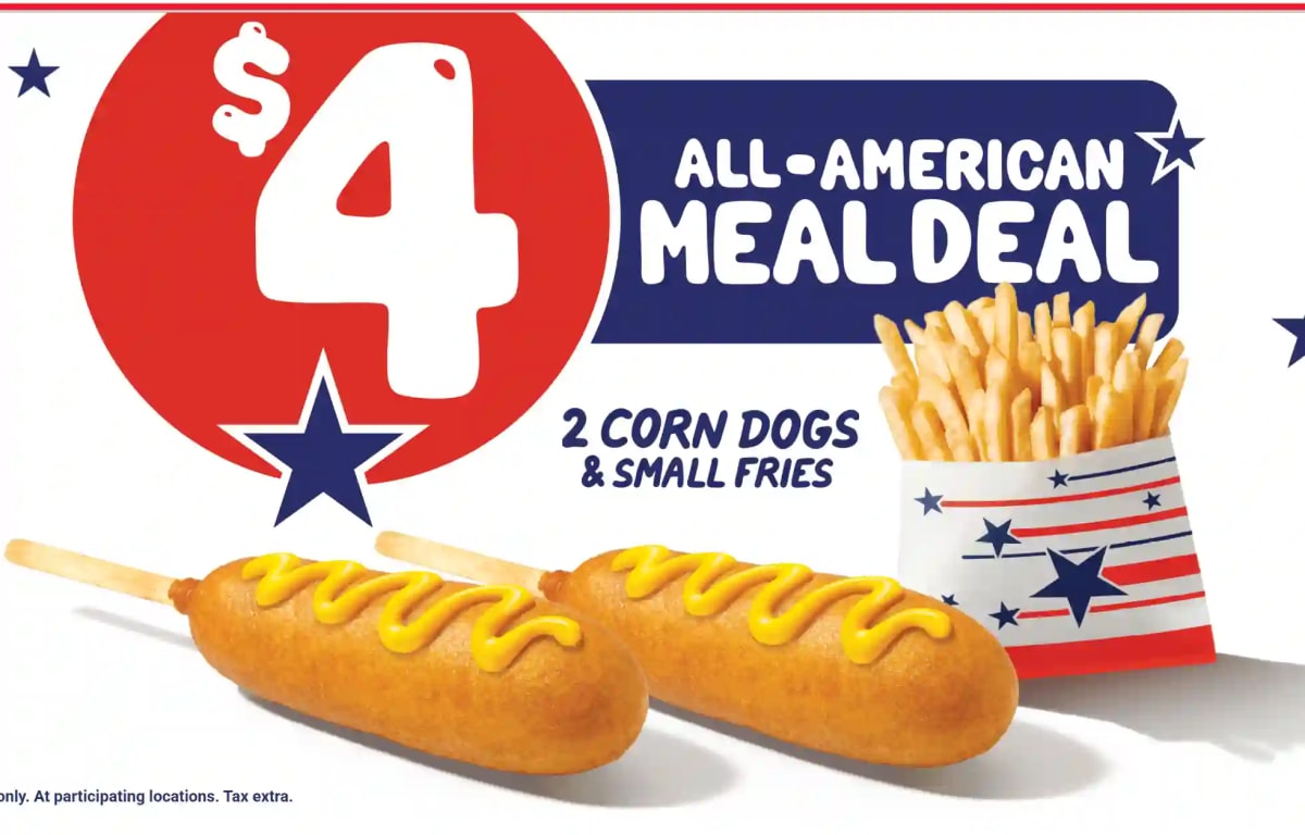 $4 All-American Meal Deal: 2 Corn Dogs & Small Fries