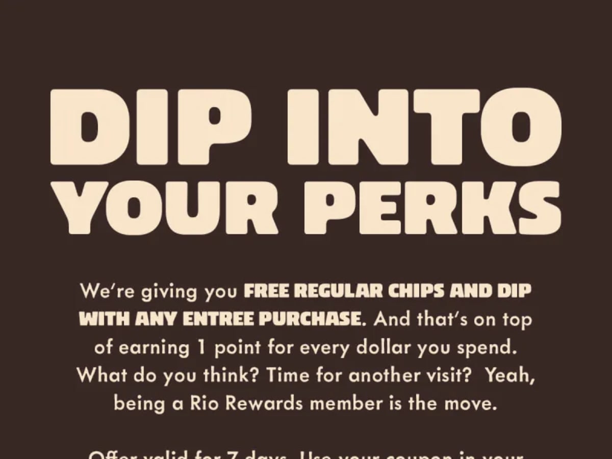 Free Chips & Dip with Entrée - Free Signup