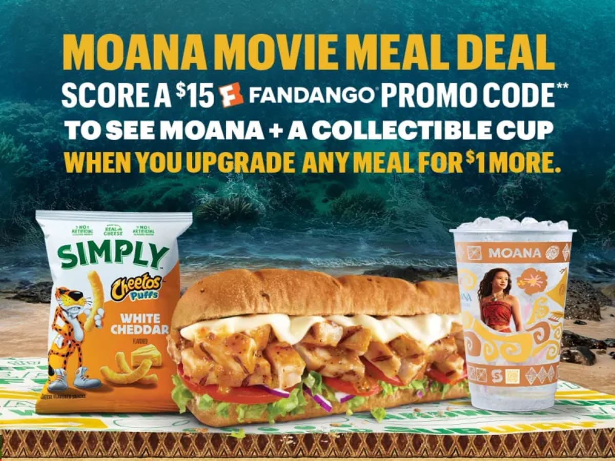 Moana Movie Meal Deal – $1 Upgrade + $15 Fandango Code