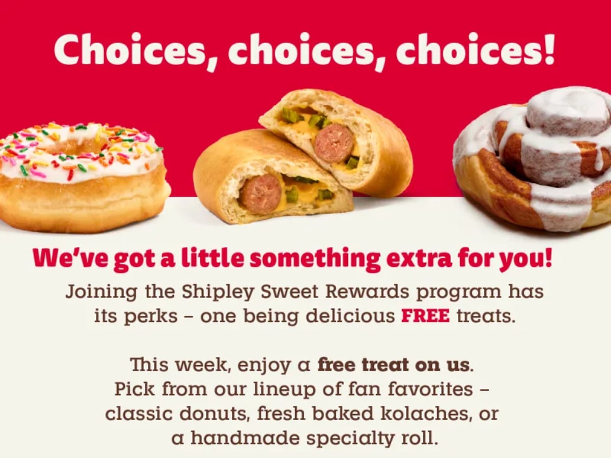 Free Donut, Kolache, or Specialty Roll - Rewards Members Only