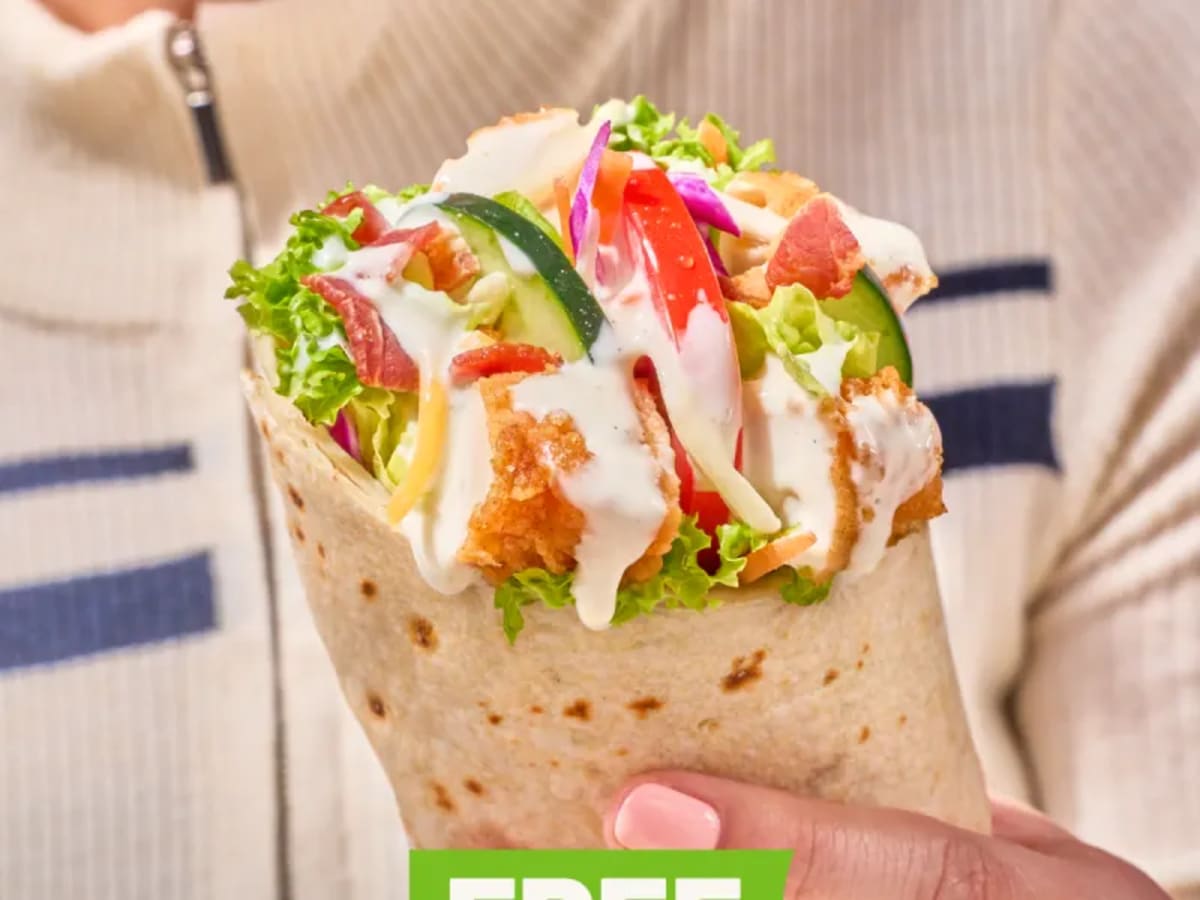 Free Chicken Bacon Ranch Wrap w/ $15+ Purchase
