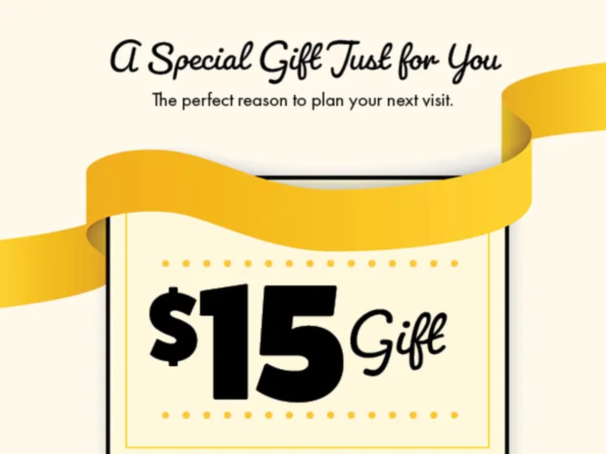 $15 Off Your Next Visit - Rewards Members Only