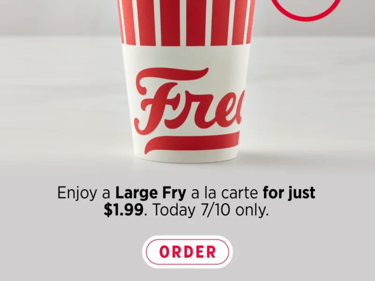 Large Fry for $1.99 - Fry Day - Rewards Members Only