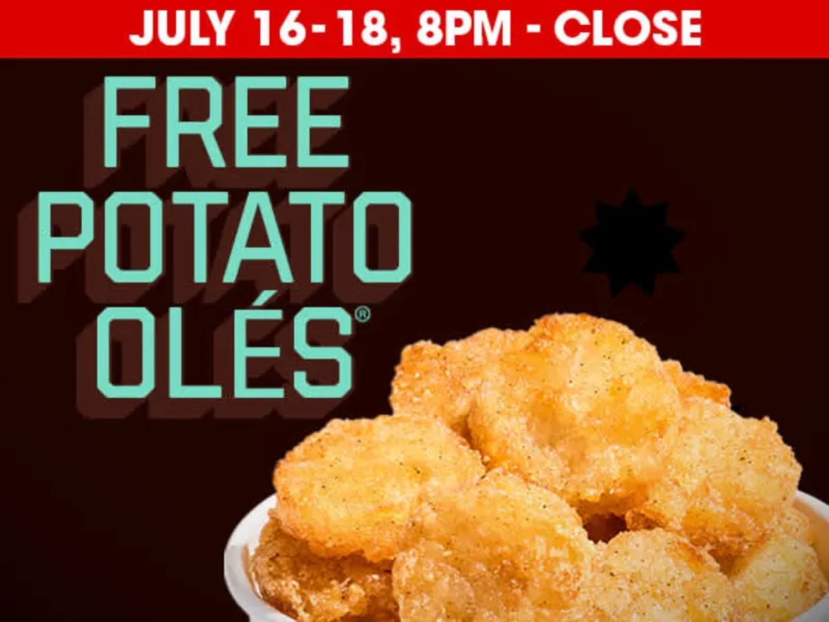 Free Small Potato Olés with $3+ Purchase - Rewards Members Only