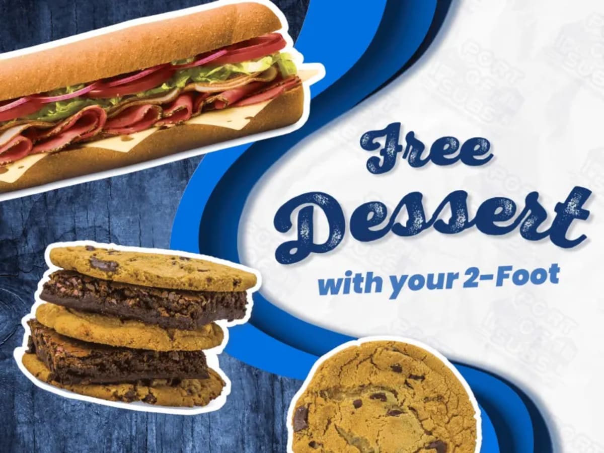 Free Dessert with 2-Foot Classic Sub