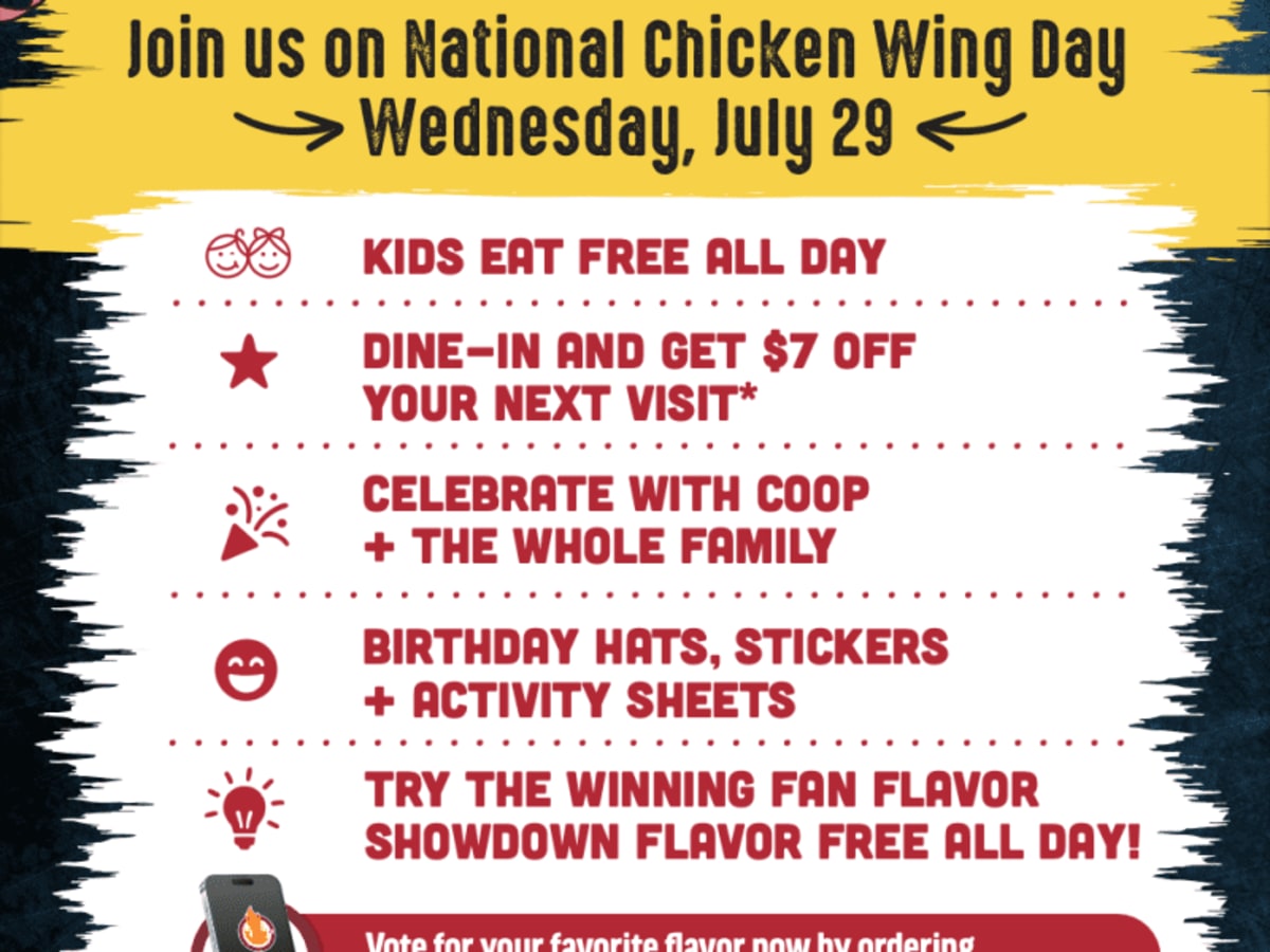 Kids Eat Free on National Chicken Wing Day