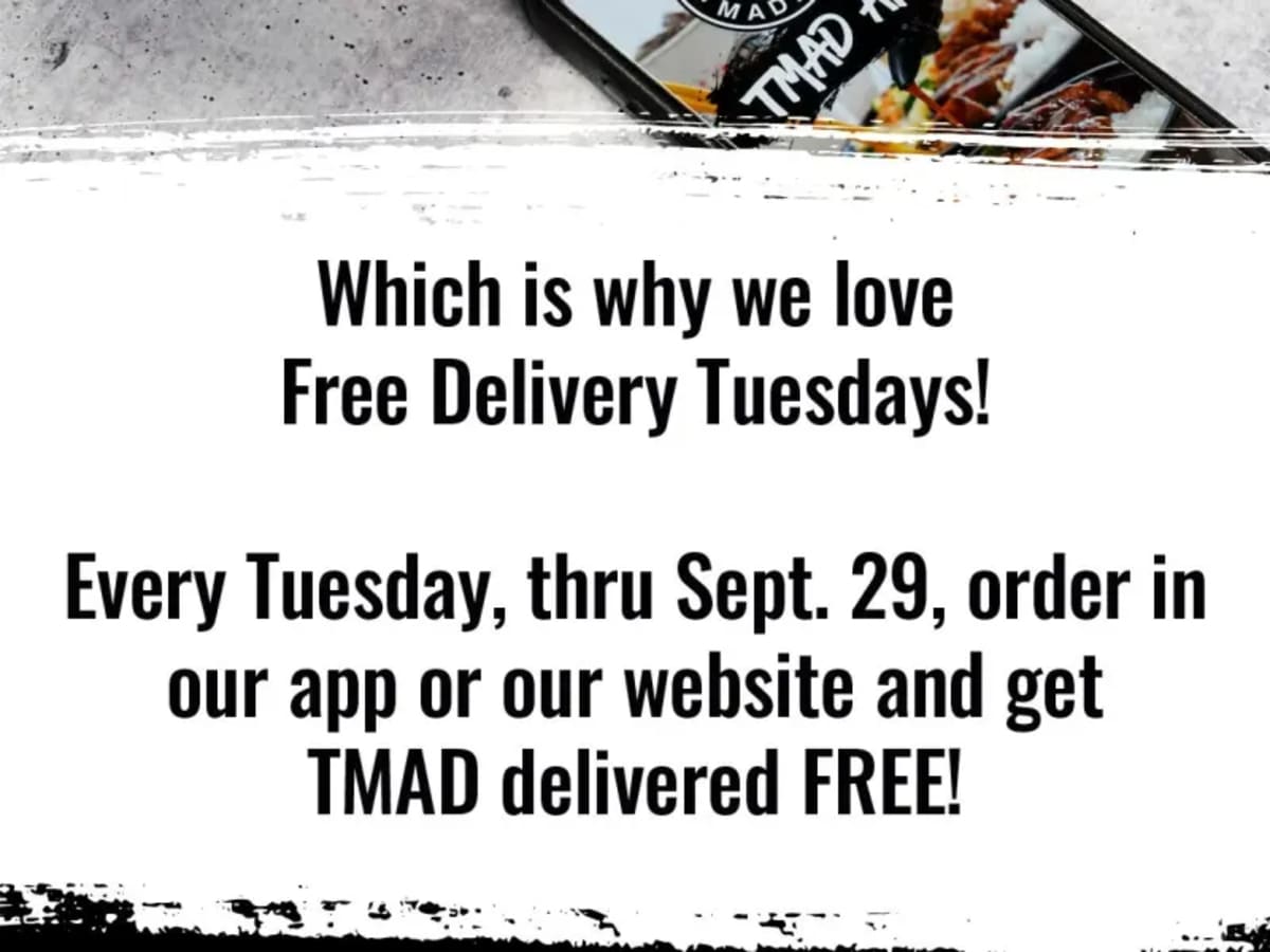 $5 Off + Free Delivery Every Tuesday