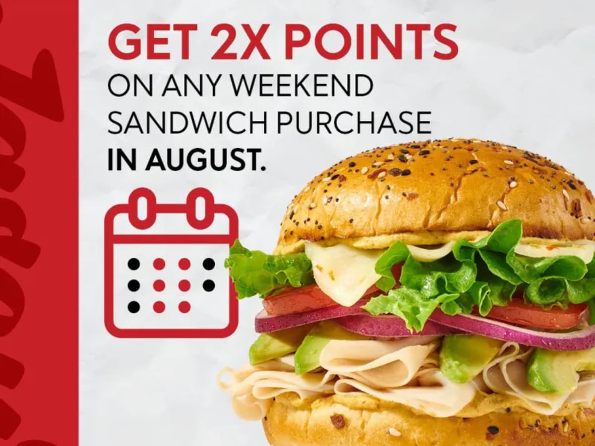 Free Sandwich After 3 Purchases - Rewards Members Only