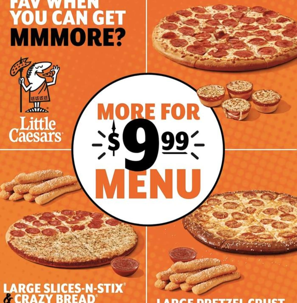 $9.99 More For Menu — 4 Choices