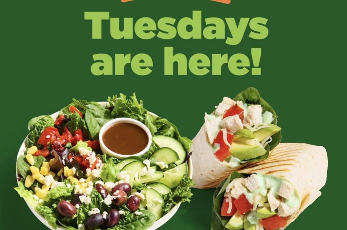 $6.99 Salads & Wraps Every Tuesday