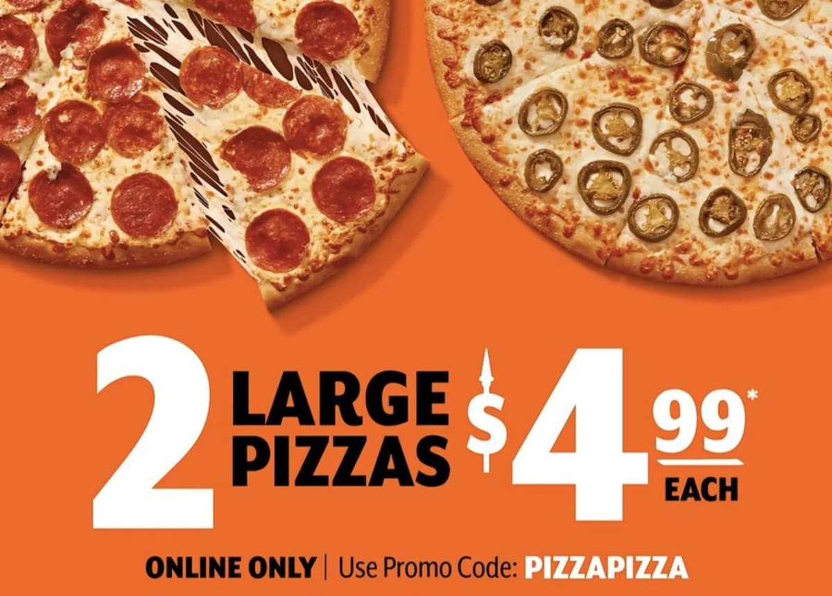 $4.99 Large 1-Topping Pizza (2-Pizza Deal)