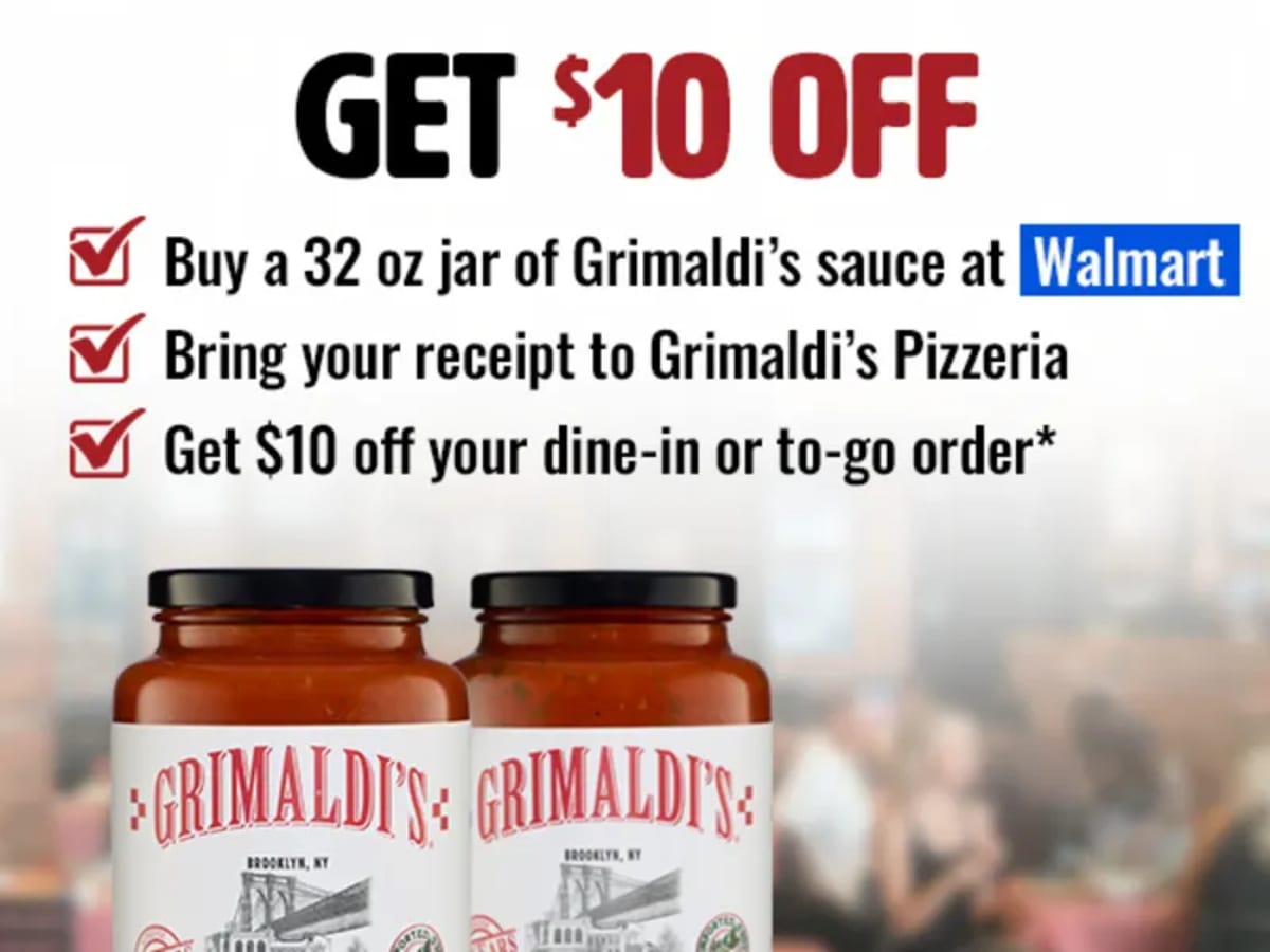 $10 Off Pizza with Grimaldi's Sauce Purchase