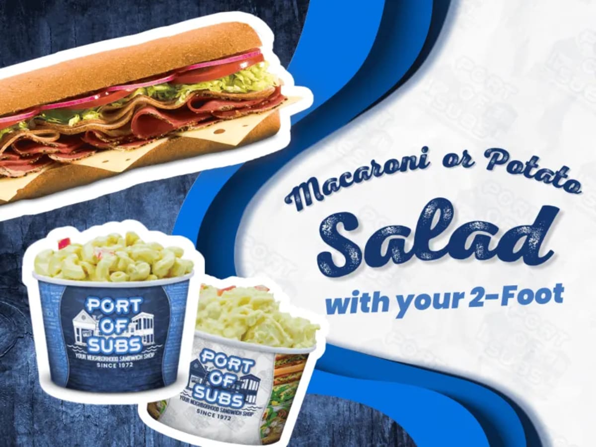 Free Macaroni or Potato Salad w/ XL Sub