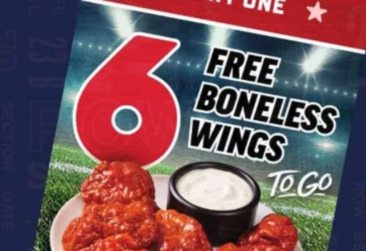 6 Free Boneless Wings Weekly