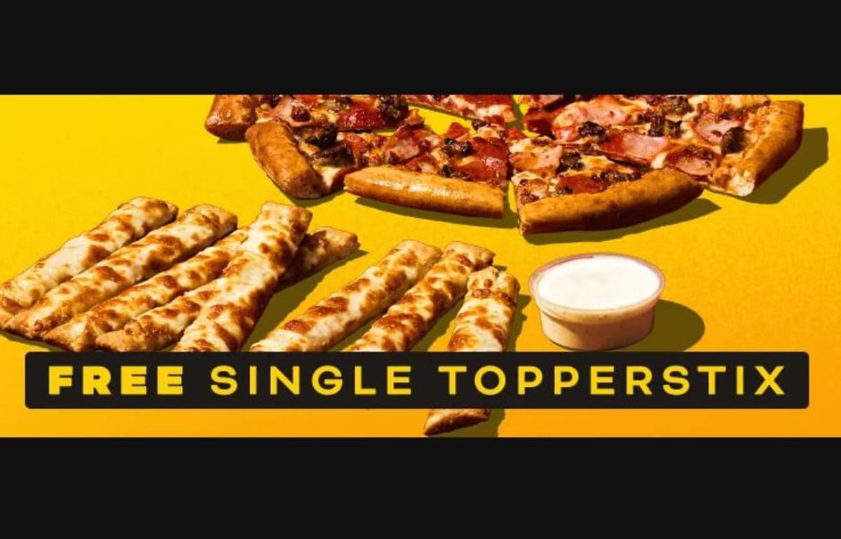 Free Single Stix with Medium Pizza