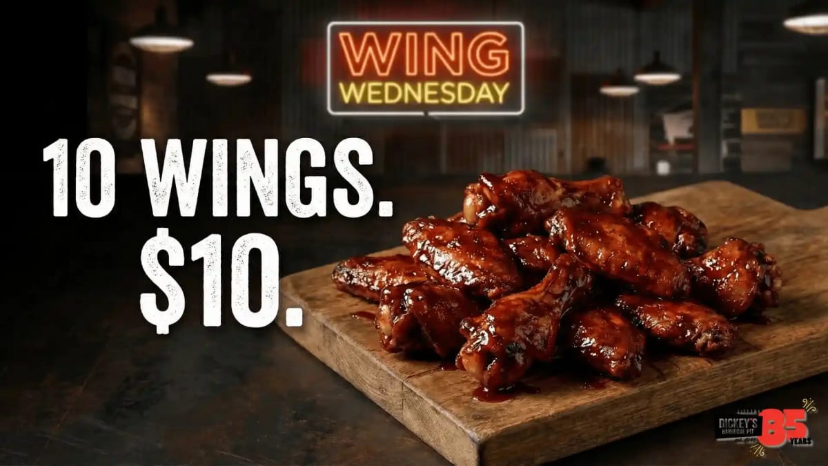 10 Bone-in Wings for $10 Every Wednesday
