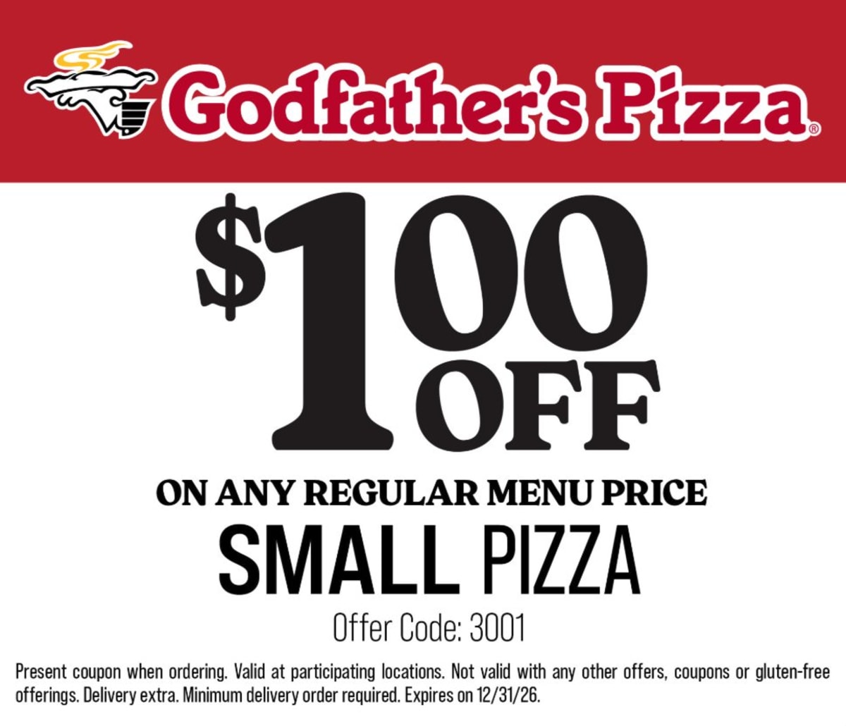 $1 Off Any Small Pizza