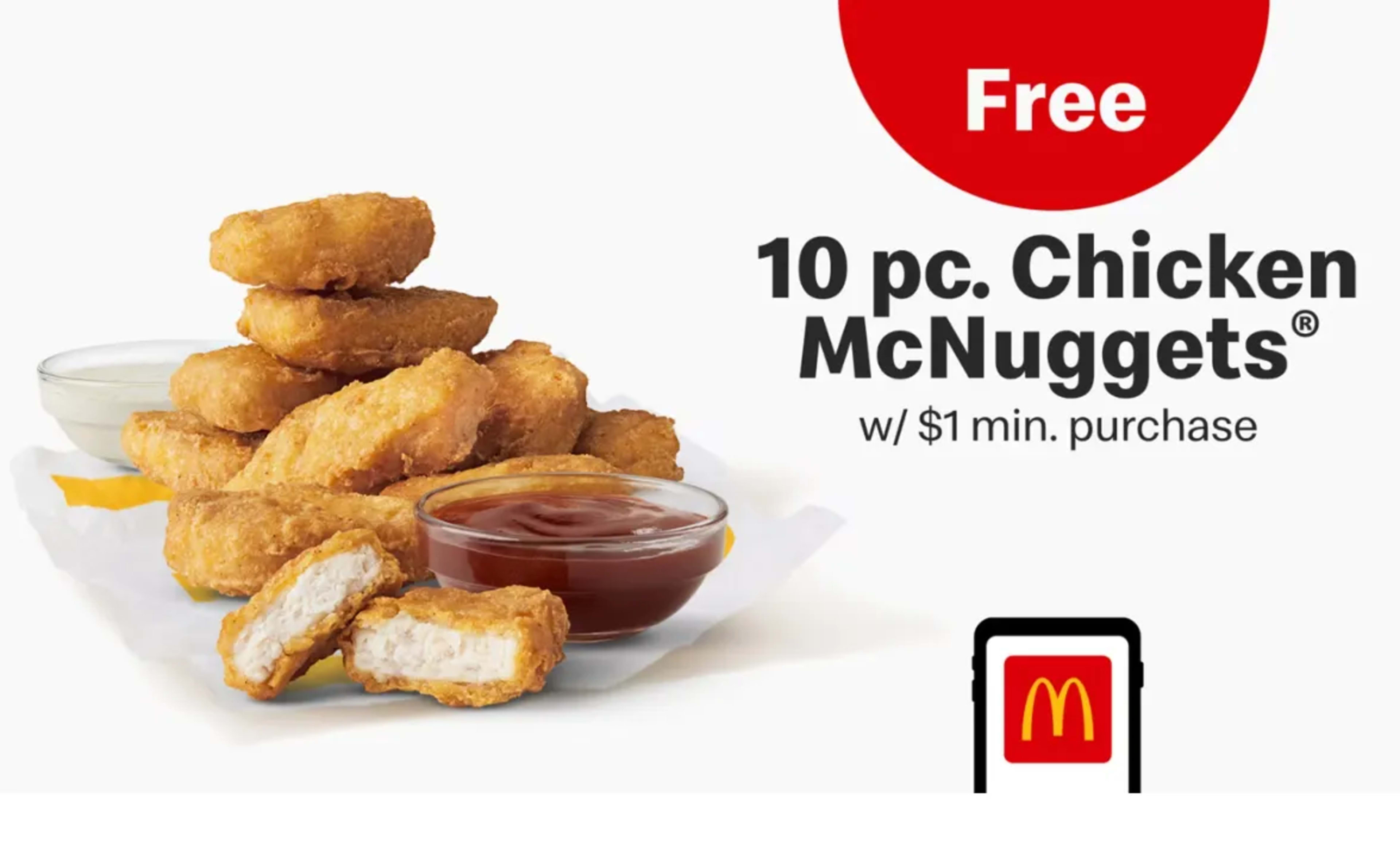 Free 10pc McNuggets for New App Users
