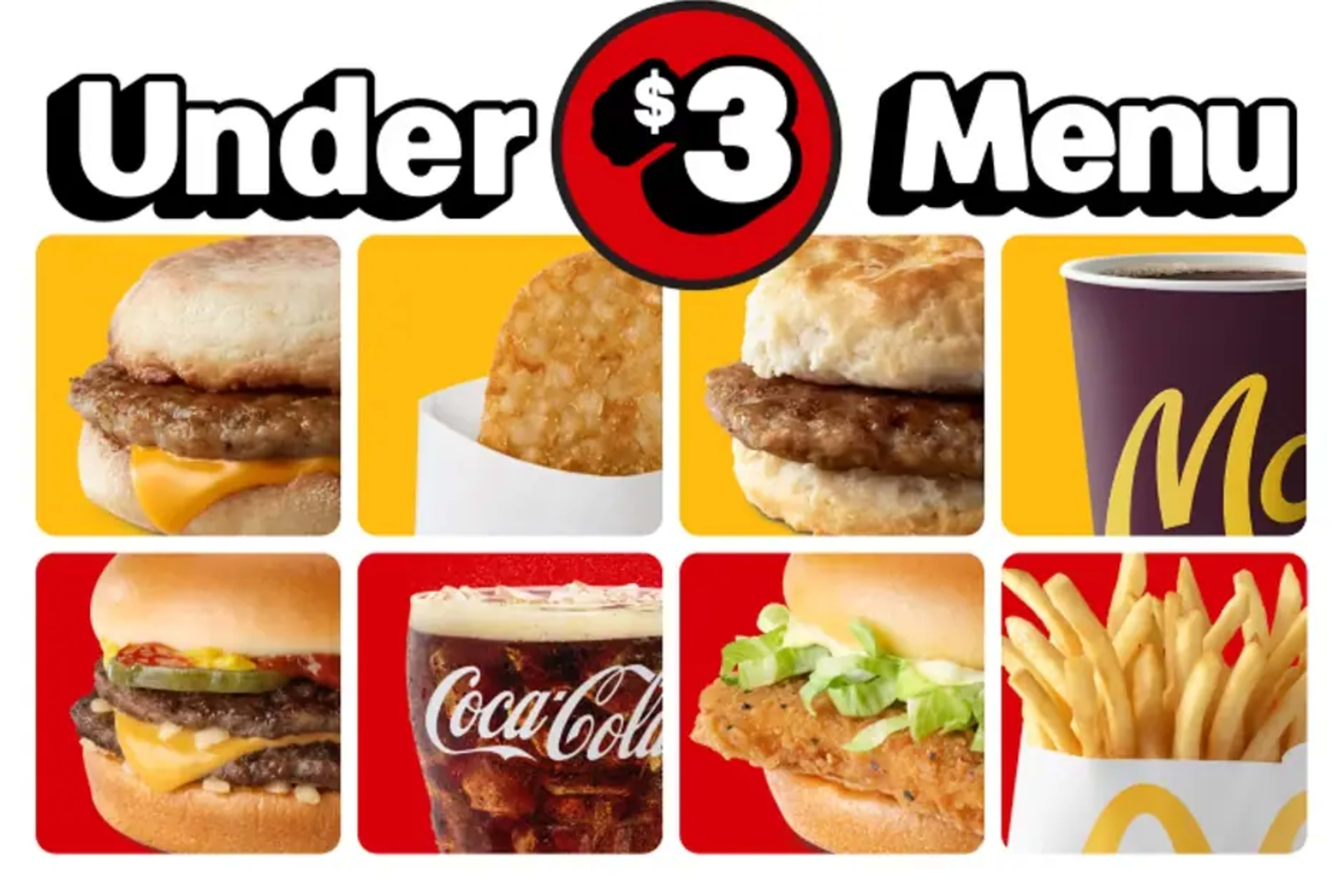 McValue Under $3 Menu