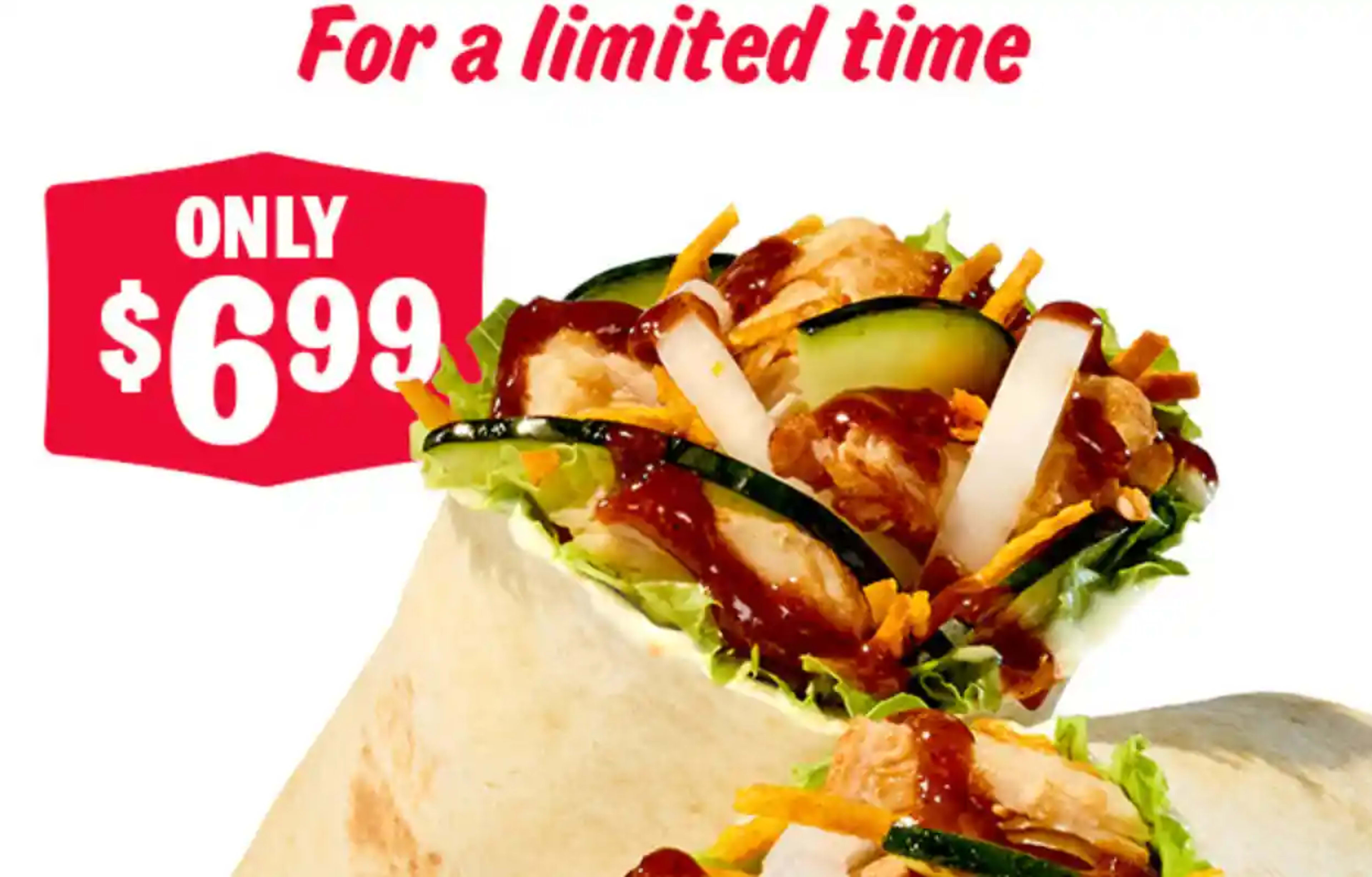 $6.99 Thai Chicken Wrap
