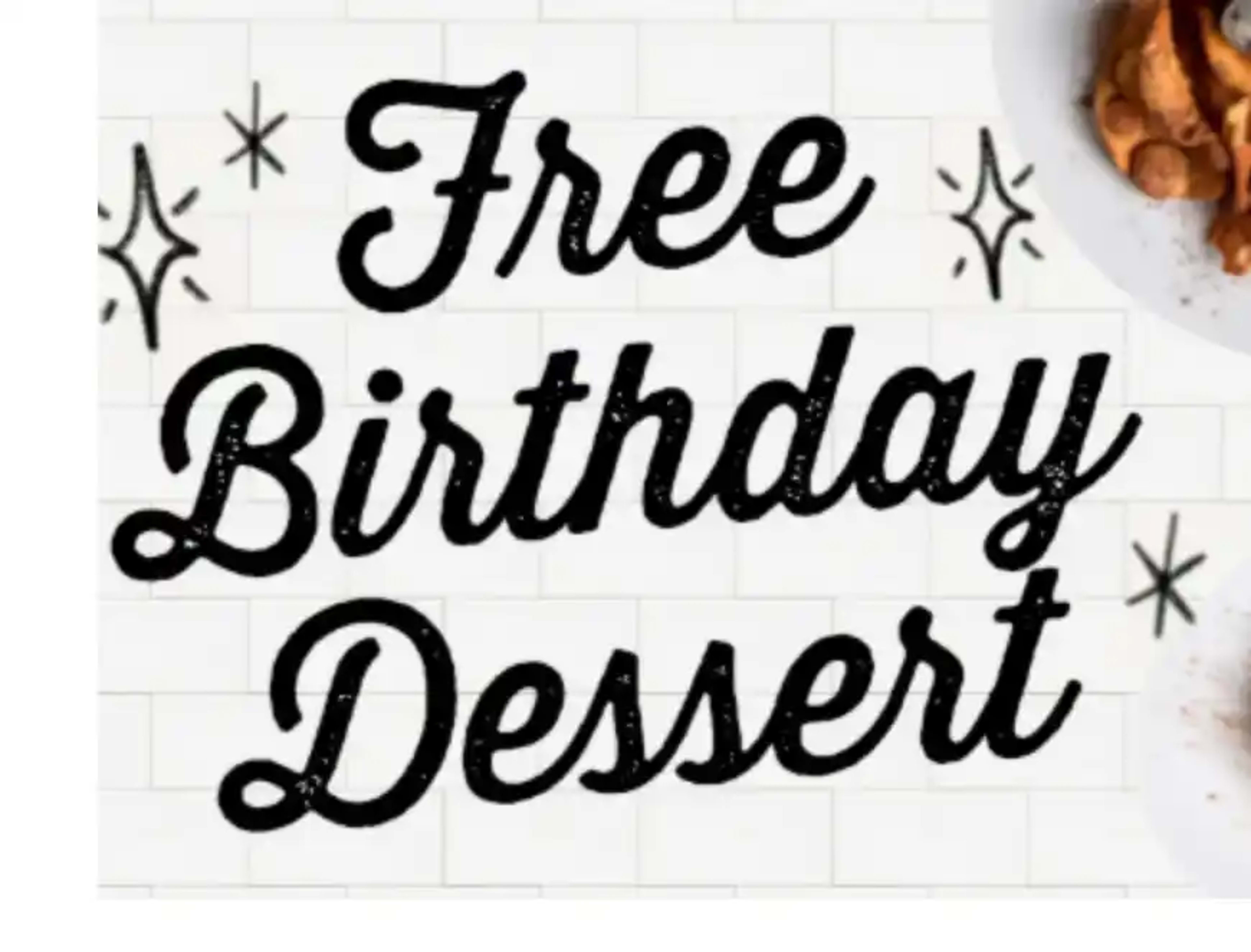 Free Birthday Dessert for Deli Dollars Members