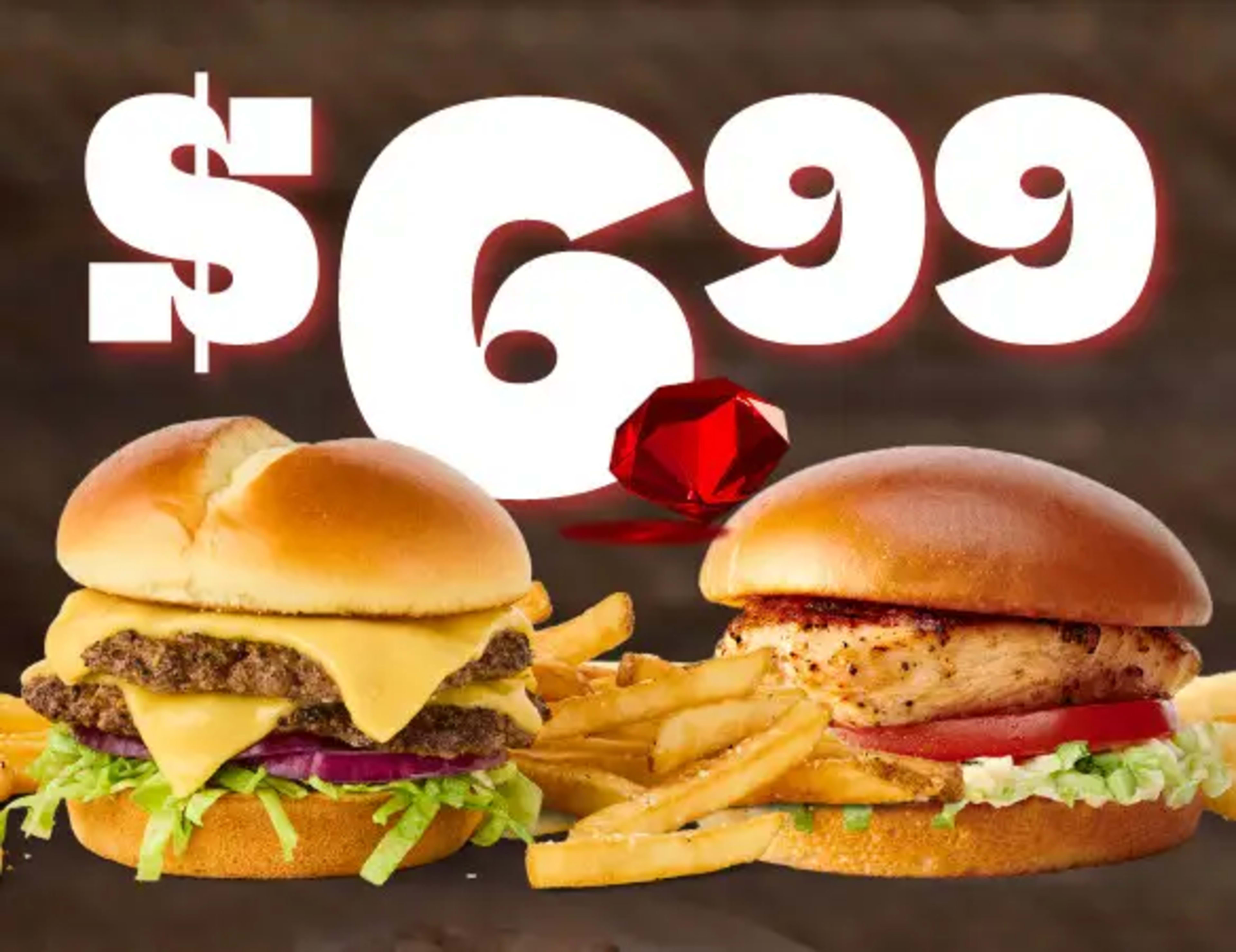$6.99 Fridays and Saturday — Burgers & Fries for Ruby Rewards Members