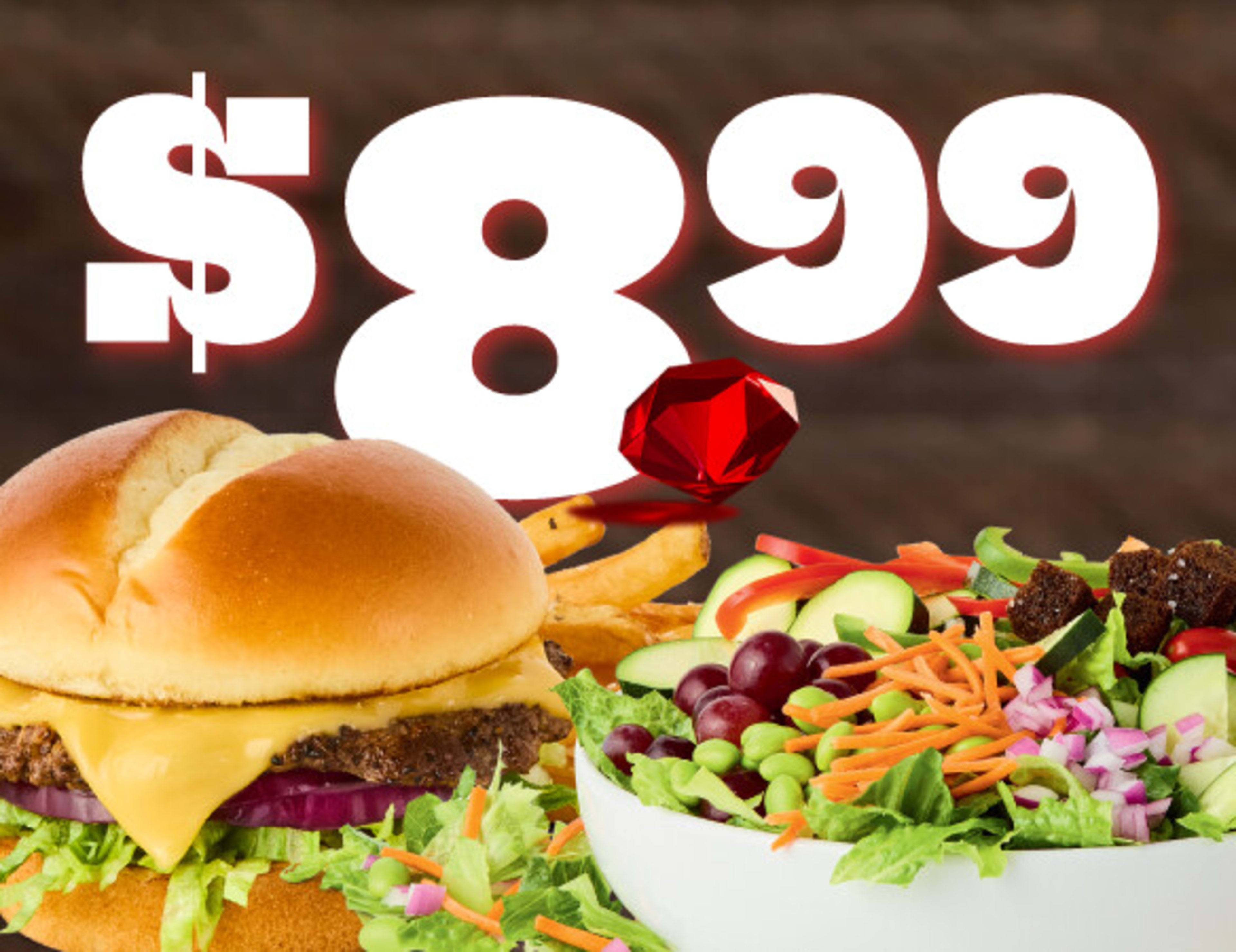 Burger & Garden Bar Combo from $8.99